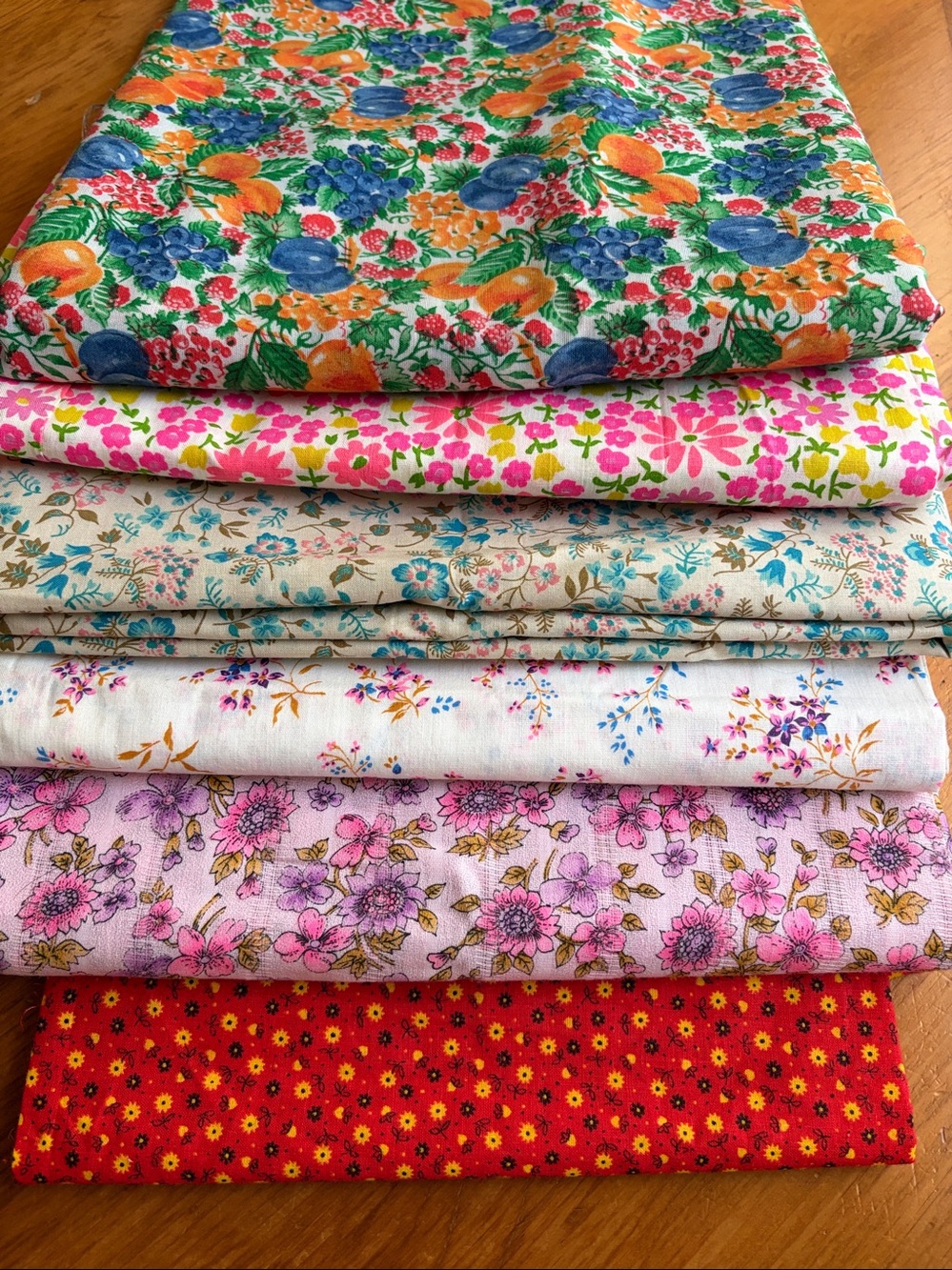 Fabric SET 6 Thin Cotton Floral Fabr